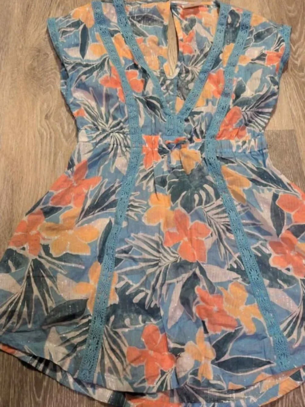 Abercrombie Kids Floral Tropical swim cover up Size 7/8